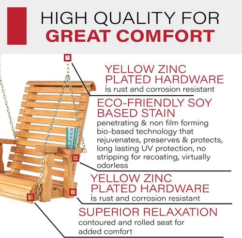 Vista 4 de Amish Casual Silla giratoria resistente con tratamiento a presión con portavasos (mancha de cedro)