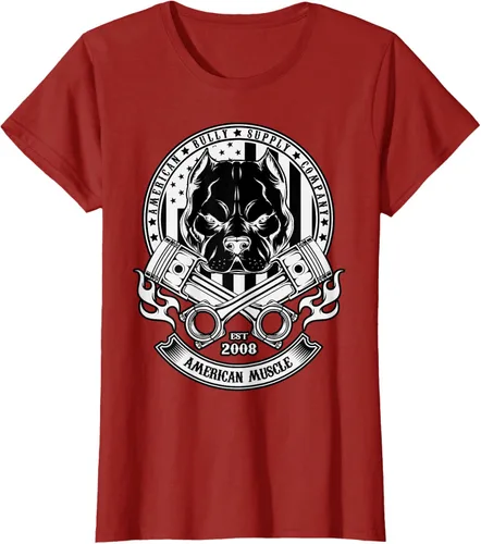 Vista 45 de American Muscle - Camiseta de cabeza dura Pit Bull American Bully, Negro, S