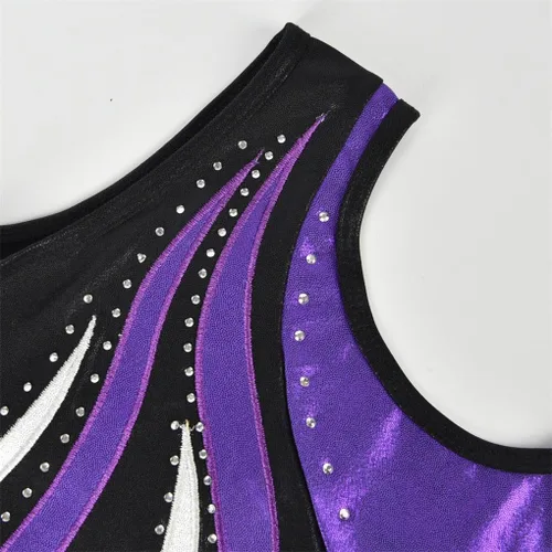 Vista 4 de Shiny Waves - Maillot deportivo metálico para niñas