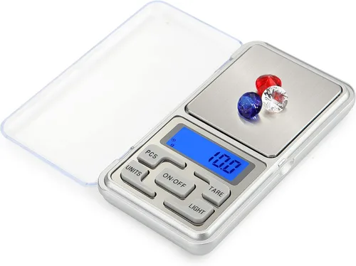 Vista 2 de Báscula digital de joyería con escala miligrama, tamaño de bolsillo, Steelyard de alta precisión, 1.1 libras/17.64 oz (0.00 oz), recarga para joyas