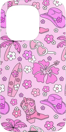 Vista 14 de iPhone 16 Coastal Cowgirl Estética Rosa Cowgirl Hat Cowboy Boots Boho Case