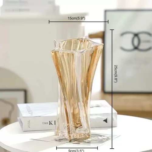 Vista 6 de Jarrones de vidrio para flores, jarrones modernos gruesos de 3.5 libras para mesas centros de mesa para decoración del hogar, florero de cristal