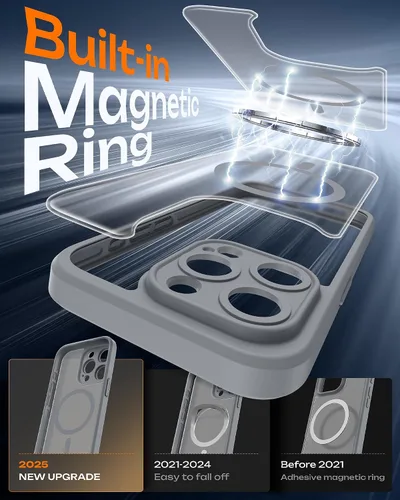 Vista 23 de TOCOL Funda para iPhone 11, compatible con Magsafe, protección completa de cámara, imanes integrados, protección contra caídas, funda translúcida
