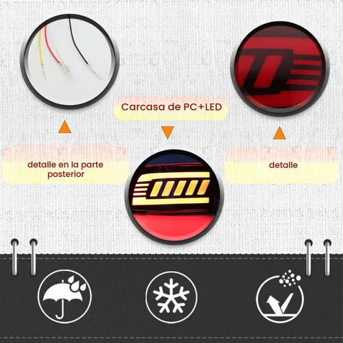 Vista 3 de Carcasa roja LED para parachoques trasero, reflector, antiniebla, DRL, kit de montaje para 2003-2005 4Runner 2002-2009 Land Cruiser Prado 120