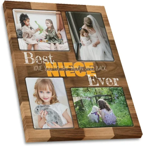 Vista 35 de SHIYEL - Impresiones personalizadas en lienzo con foto, regalos de cumpleaños personalizables para tía de sobrina o sobrino, crea un lienzo de pared