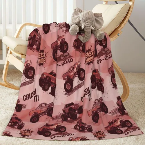 Vista 10 de Perinsto Manta de Monster Trucks, ultra suave y cálida para todas las estaciones, manta decorativa de forro polar para niños, regalos para niños