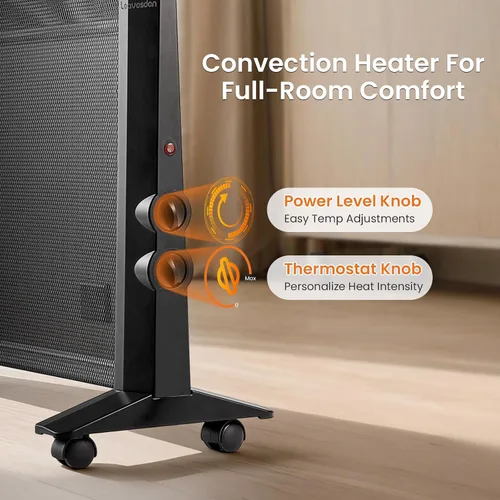 Vista 3 de Calentador de espacio para uso en interiores, habitación grande, calentador eléctrico infrarrojo de 1500 W para dormitorio, oficina, protección