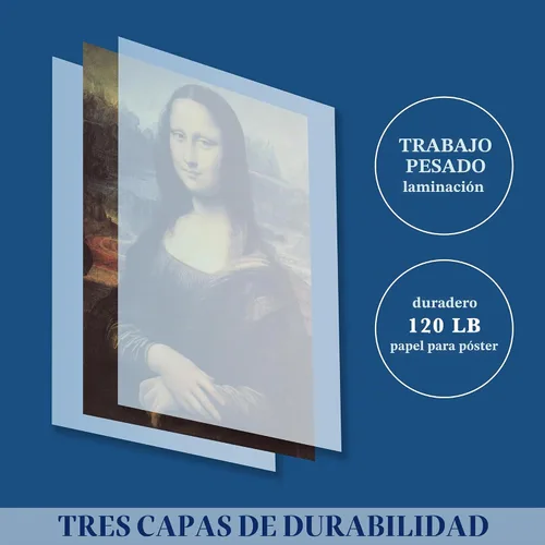 Vista 3 de Póster de Mona Lisa por Leonardo Da Vinci - Impresión artística (laminada, 18 x 24 pulgadas)