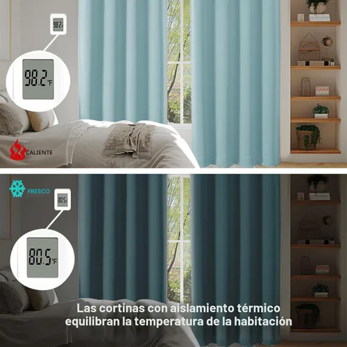Vista 6 de Simplebrand Ava Aqua - Cortinas cortas opacas de 24 pulgadas, juego de 2 paneles, con bolsillo para cortinero, cortinas de privacidad para ventanas
