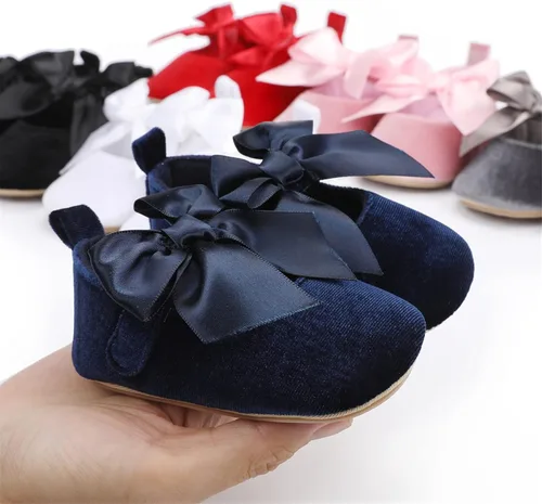 Vista 5 de HULYKA Mary Jane - Zapatos planos de goma antideslizantes para recién nacidos zapatos de vestir de princesa para niños pequeños