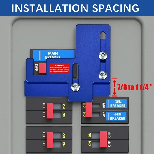 Vista 4 de LATING Generador de enclavamiento para Siemens o Murray 150 o 200 A mp Paneles con 7/8 a 1 1/4 pulgadas espaciado, azul