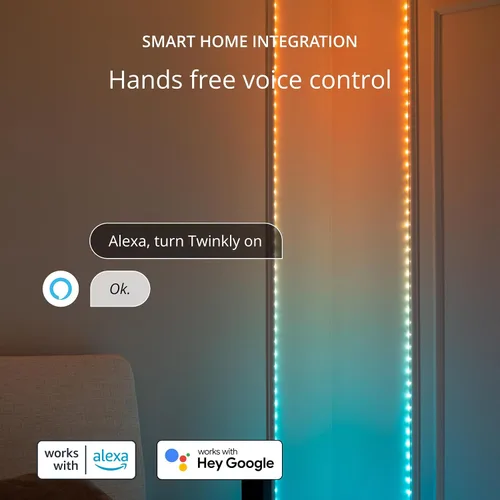 Vista 6 de Twinkly Dots Luces de Cadena LED Flexibles Controladas por Aplicación que Cambian de Color, 60 RGB (16 Millones de Colores). 60 LED / 10 Pies Cable