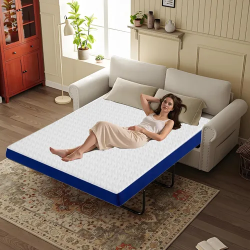Vista 11 de Colchón Tamaño Twin, Colchón de Espuma Viscoelástica con Gel de 6 Pulgadas para Noches de Sueño Fresco y Alivio de Presión, Colchón de Firmeza Media