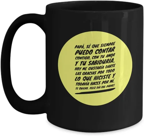 Vista 3 de Regalo Para Papa Taza de Café Padre Vaso, taza de café divertidas, tazas personalizadas, taza de café inspiradoras, taza con mensajes positivos.