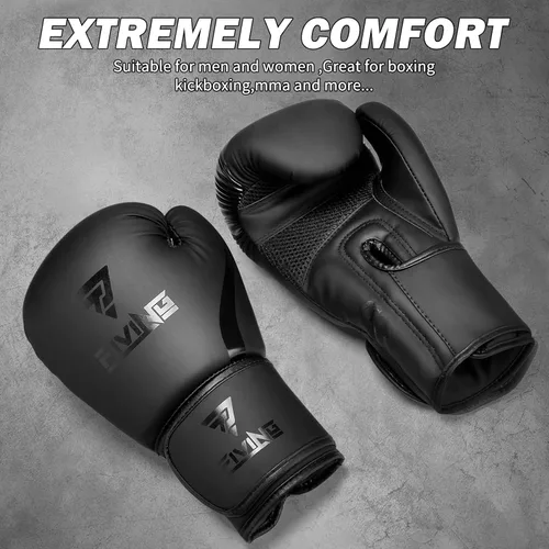 Vista 2 de Guantes de boxeo para hombres y mujeres, entrenamiento profesional, piel sintética, MMA Kickboxing, guantes de saco de boxeo pesado para adultos