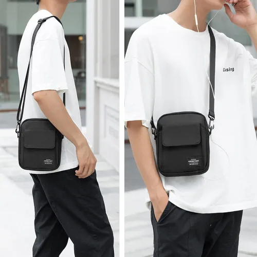 Vista 2 de chinatera Bolso bandolera pequeño para hombre para teléfono celular, mini bolso cruzado de hombro para hombres