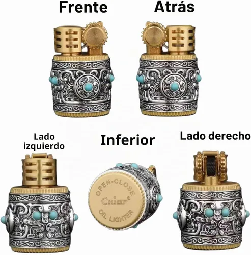 Vista 2 de Encendedor de velas vintage, encendedor de llama suave de queroseno recargable antiguo para velas, regalo único para hombres