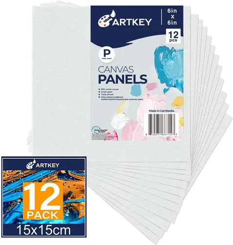 Vista 39 de Artkey Bastidores entelados para pintar, 8 x 10 pulgadas, paquete de 4 unidades, lienzo en blanco de 10 onzas con imprimación 100% algodón blanco