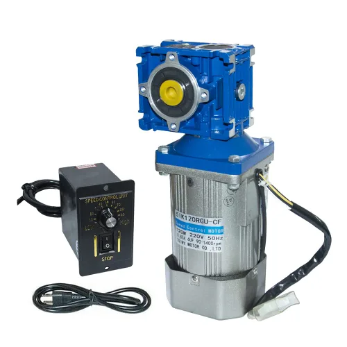 Vista 10 de Motor Eléctrico de Imán Permanente AC de Alta Torsión 110V 180W Turbina Reductor de Engranaje de Gusano 70RPM con Kits de Control de Velocidad AC.