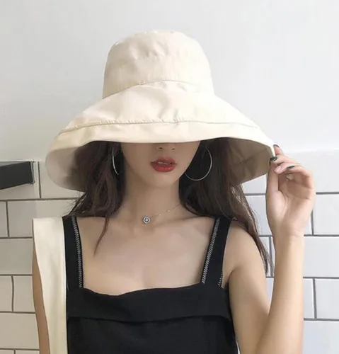 Vista 6 de Sombrero de ala ancha para mujer, para pesca, plegable, UPF 50+, protección solar UV, gorra de playa, gorra de verano con borde con alambre