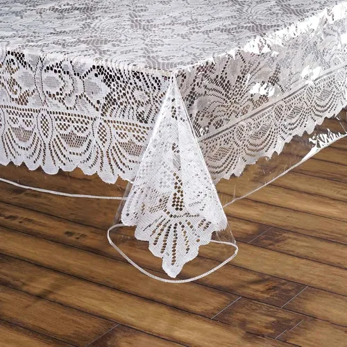 Vista 4 de BalsaCircle Mantel de vinilo cuadrado transparente de 54 pulgadas para decoración de bodas, fiestas, eventos, comedor