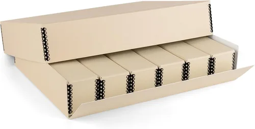Vista 8 de Golden State Art, Archival Slide Storage Case, 2.5"x2.125"x11" - Bronceado Acid-Free File Box, Metal Edge Corner, Holds Up to 140 Films, Ideal for