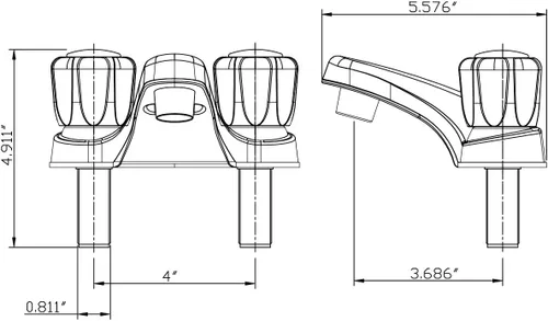 Vista 8 de Dura Faucet llave de lavabo de dos manijas, para baño de cámper, motorhomes, tráiler, Pergamino bisqué