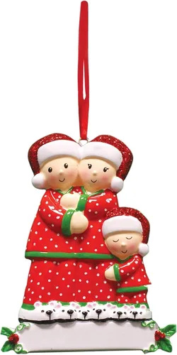 Vista 37 de JewelOra Adornos de Navidad, personalizados de 2 a 6 miembros de la familia, adorno personalizado para árbol de Navidad, decoraciones de vacaciones