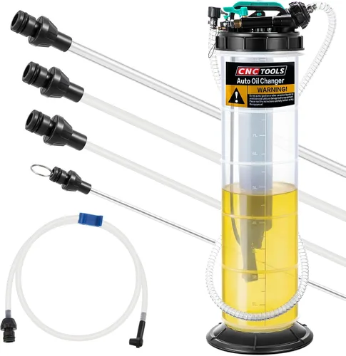 Vista 8 de Estune Extractor de líquido neumático manual de 1.4 galones/5.3 L, bomba extractora de aceite automotriz, cambiador de vacío de aceite con 5