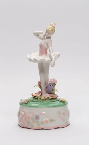 Vista 5 de Cosmos Gifts 96206 Figura musical de bailarina de bailarina de porcelana fina bailarina bailarina de música con cuerda (melodía musical: bailarina)