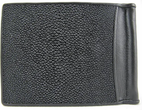 Vista 3 de Pelgio Cartera plegable delgada con clip de dinero para piel de Stingray