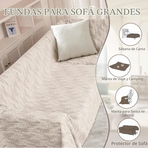 Vista 9 de Fundas de sofá seccional 10% impermeables para perros, funda de Caqui claro