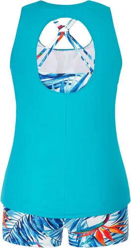 Vista 2 de Hanna Nikole Traje de baño de 3 piezas para mujer, talla grande, control de abdomen, conjunto de tankini atlético