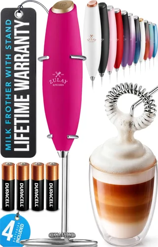 Vista 117 de Zulay Kitchen Potente varita espumadora de leche con 2 baterías Duracell – Mezclador de bebidas portátil ultrarrápido – Máquina de espuma eléctrica