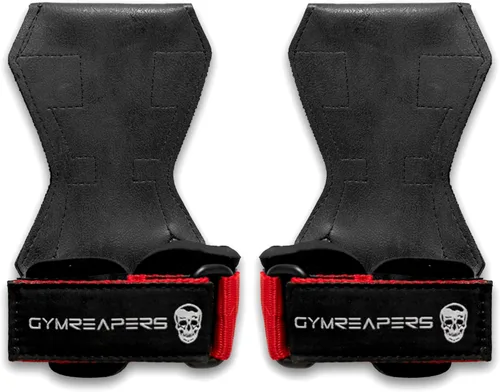Vista 11 de Gymreapers - Agarres para levantamiento de pesas (par) para levantamiento de potencia pesada, peso muerto, remo, tracción, con envoltura de muñeca