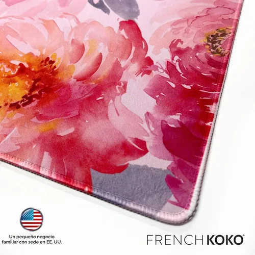 Vista 7 de French KOKO Alfombrilla de escritorio grande para mouse de 15 x 30 pulgadas, protector de escritorio floral extendido para teclado y mouse Llámame