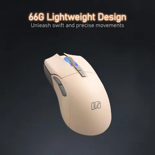 Vista 3 de iRocks M31R - Mouse inalámbrico para juegos - Trimodo 2.4G/Bluetooth/USB-C Ratón para juegos con cable desmontable USB-C, interruptores de mouse