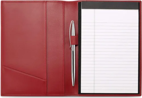 Vista 11 de Portafolios Junior de Cuero para Hombres y Mujeres con Presilla para Bolígrafo, Piel de Becerro Italiana, Carpeta Portafolio de Negocios