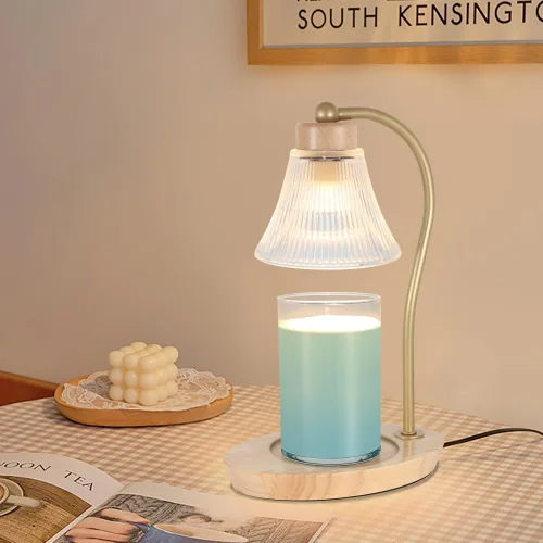 Vista 2 de Mocosa Lámpara Calentadora de Velas con Temporizador y Atenuador, Calentador Eléctrico de Cera para Velas de Tarro, Regalos de Navidad y Cumpleaños