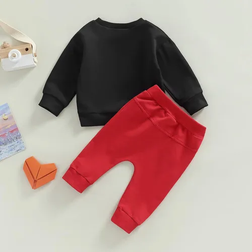 Vista 3 de Karuedoo Conjunto de sudadera con cuello redondo y pantalones deportivos para el día de San Valentín