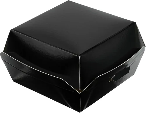 Vista 24 de Restaurantware Mini cajas de hamburguesas de 2.5 x 2.5 x 2 pulgadas, 100 recipientes de alimentos con tapa con bisagras, cajas desechables de papel