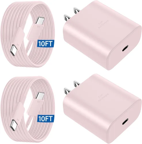 Vista 7 de Cargador USB C súper rápido de 45 W, cargador tipo C, bloque de carga rápida para teléfono Android con cable de carga tipo C de 3 pies para Samsung