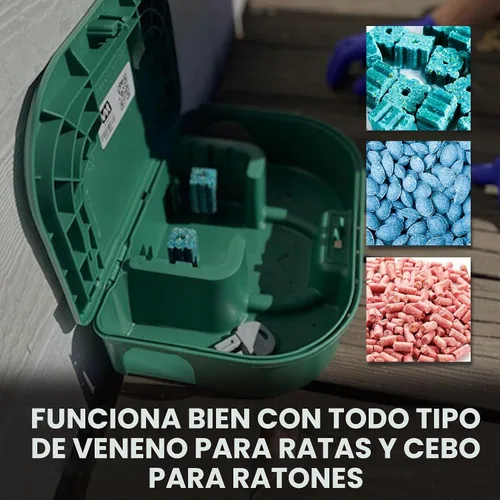 Vista 3 de Exterminators Choice Caja grande para cebo para ratas con 1 llave, plástico