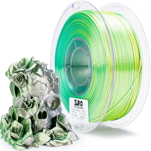 Vista 30 de ZIRO - Rápido cambio de color PLA, filamento de gradiente de color de 1.75mm, filamentos de PLA arcoíris brillantes, compatible con la mayoría