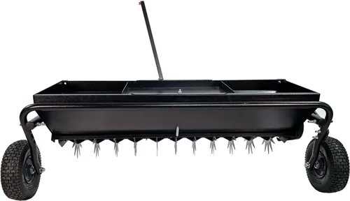 Vista 4 de Brinly AS2-40BH-P Esparcidor aireador combinado para remolque con bandeja de peso, 40 pulgadas, negro mate