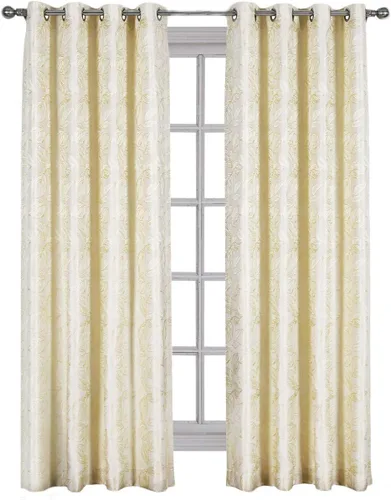 Vista 8 de Royal Hotel Bedding Catalina - Panel de cortina jacquard con ojales superiores, juego de 2 paneles, 108 x 63 pulgadas, par