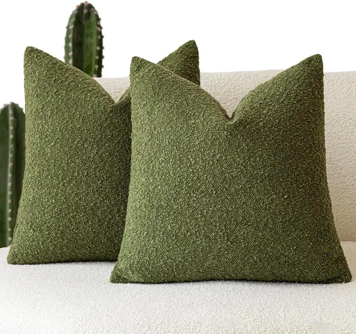 Vista 19 de Foindtower - Juego de 2 fundas decorativas de textura de bucle, fundas de almohada acentuadas, fundas de cojín sólidas, neutrales, para sofá, silla