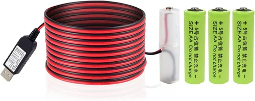 Vista 8 de Kit de reemplazo de eliminador de batería USB AA de 5 V a 1.5 V, 1 cable de conexión AA de 78 pulgadas (1AA-1.5V)