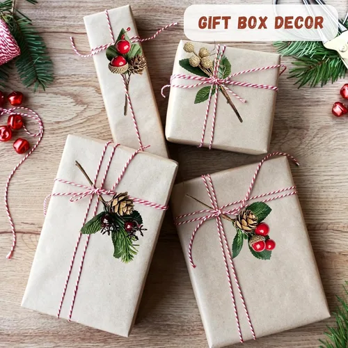 Vista 3 de 20 PCS Christmas Artificial Berry Picks Decor for Crafts Gift Wrapping