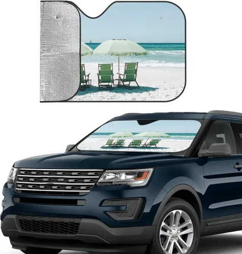 Vista 6 de Parasol personalizado para parabrisas, parasol personalizado con texto fotográfico, protector solar plegable para sedanes, SUV, camiones